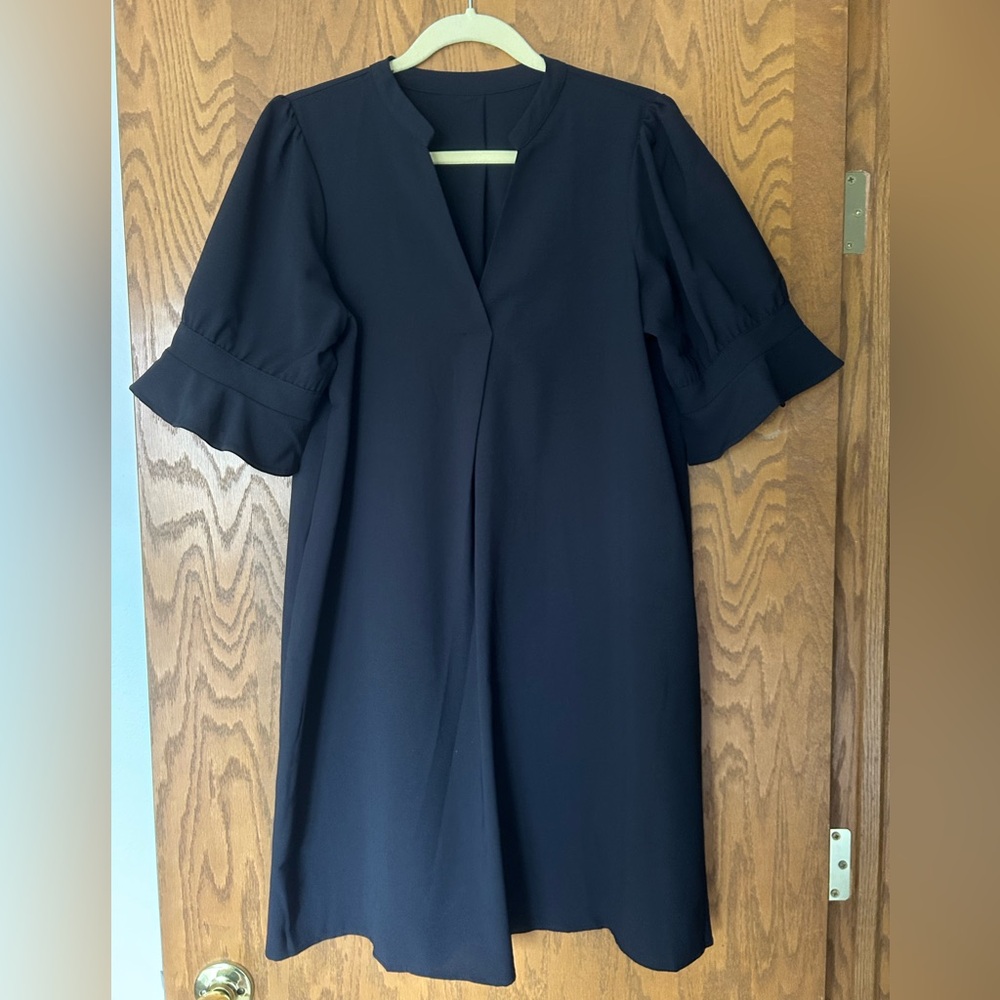 Amazon Elegant Black Ruffle Sleeve Dress